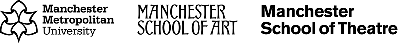 MMU MSoA School of Theatre logos